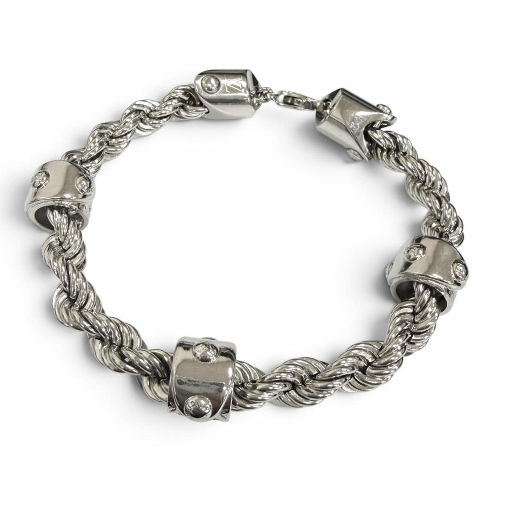 LOUIS VUITTON LV Rope Bracelet, 2023 model, M1540L, Silver, Size L, Made in I...